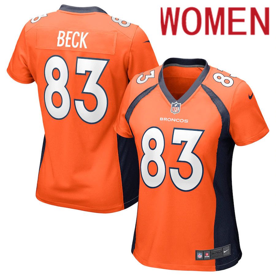 Women Denver Broncos #83 Andrew Beck Nike Orange Game NFL Jersey->women nfl jersey->Women Jersey